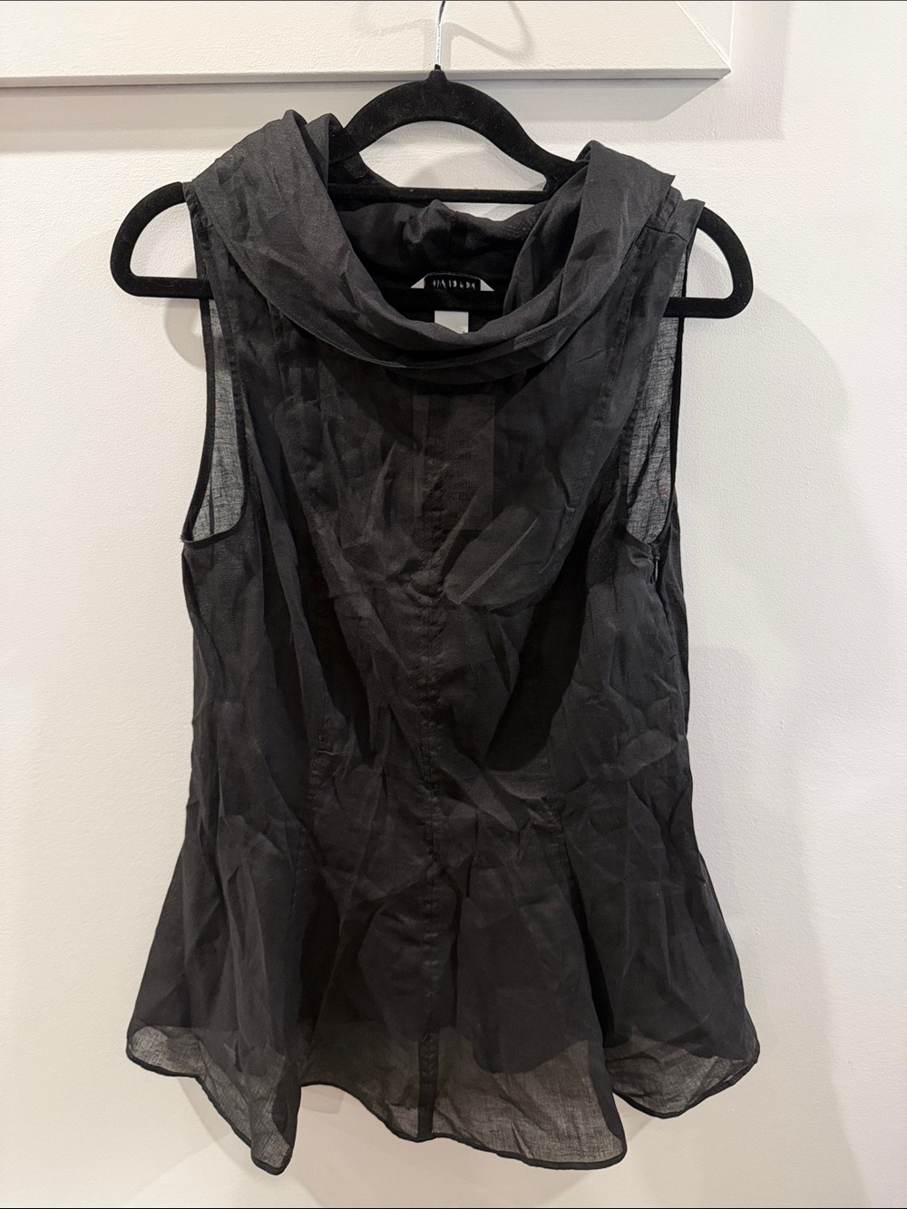 NWT H&M Edition Sheer Black Sleeveless Cowl Neck Camisole